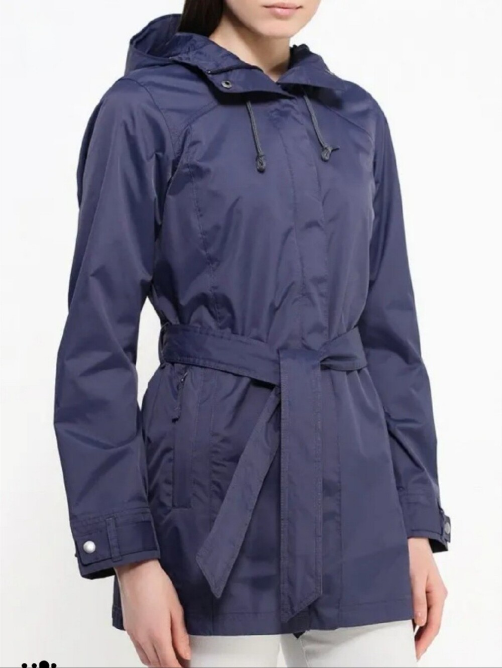 Columbia Pardon My Trench Rain Coat All Weather Jacket Navy Blue Womens Medium